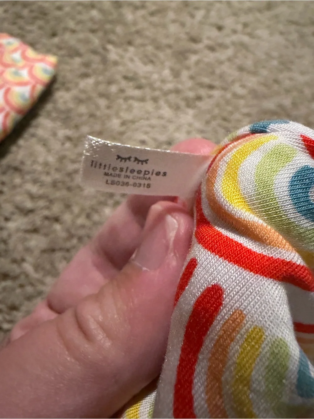 Little Sleepies Rainbow Bamboo Swaddle & Matching Hat Set EUC
